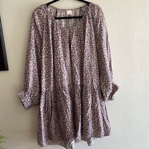 H & M Floral Puffy Sleeves Flounce Dress